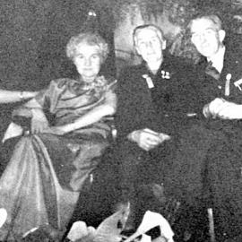 Frances Driscoll and her parents Frances and Jack Muir at a Blackball School reunion .ca.1960`s