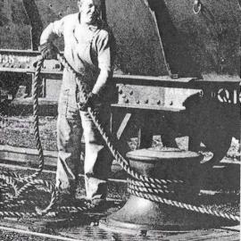 Coal from the mines delivered by rail to Greymouth wharf.  - ALBUM -