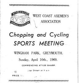 Chopping and Cycling Sports Meeting, Wingham Park.Sunday, April 10th.1960. -  ALBUM -