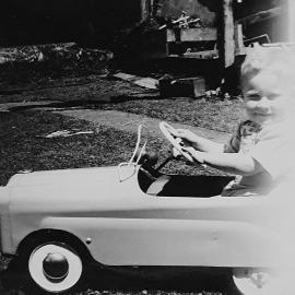 Steve Batey in his first Hotrod, Greymouth.ca.1967.