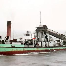 The steam powered Westport bucket dredge Mawhera.ca.1970`s.