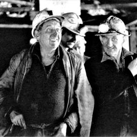 Jim Lowry, DeGaulle and Alex Scalmer with Bill Cairns at the Strongman mine
