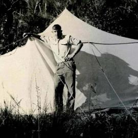 First camp at Tiroroa rail siding,Inangahua.