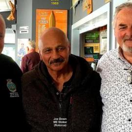 3 members ( of 9) of The HMNZS Crew - Fisheries Patrol Vessel Kahawai . 1969.