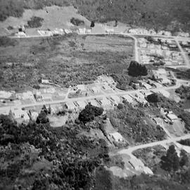 Aerial view of Ballance street and South Street, Runanga.