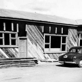 Dominion Hotel being rebuilt after the fire - Now the Ikamatua Hotel.