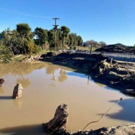 The Leviathan Dredge at Paroa near Greymouth, remnants found winter 2021