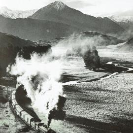  "A 423'' climbing away from Cass with its delivery excursion from Greymouth.1970.