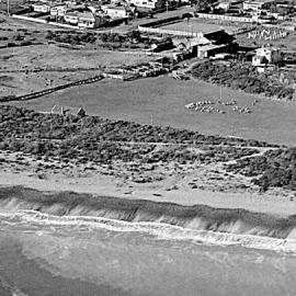 Aerial over Karoro Abattoir on Shelley Street. May 1951.