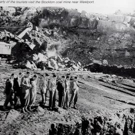 A party of tourists visit the Stockton Mine near Westport.