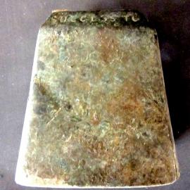 An old bell dug up from under the old Red Lion Hotel in Hokitika.1860-70`s vintage.