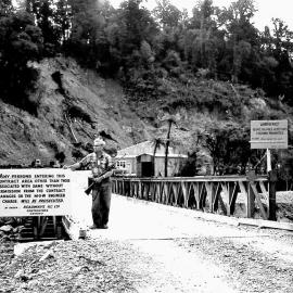 The Whakapohai River bridge - end of the road .1965. 