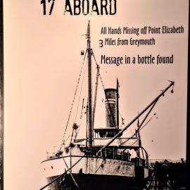 SS Kairaki, lost at sea off Point Elizabeth, Greymouth 25-26 September 1914. *PHOTO ALBUM*