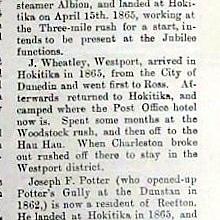 Reminiscences of old Goldmining Pioneers from Westland for the 1864-1914 jubilee.