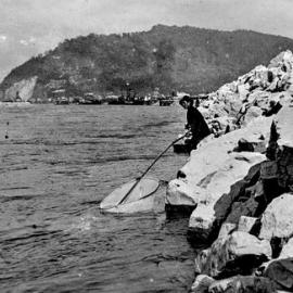 Whitebaiting on the Grey River. ca.1890`s.   - 2 PHOTOS -