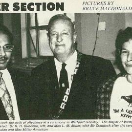 Two Kiwis taking the oath of Allegiance - Westport.