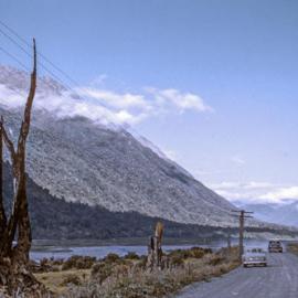 Looking straight up the Taramakau Valley - 1961.  