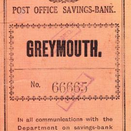  Post Office Savings Bank Deposit Book 1st. entry showing stamps.1941.  - ALBUM -