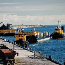 Seatow Barge loading coal, Greymouth