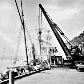 Steam Crane on Greymouth Wharf.1880`s