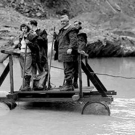 Fox Glacier river crossing pontoon 1948