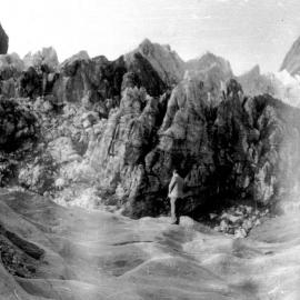 face of the Franz Josef Glacier.1950`s.
