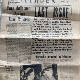 Last ever edition of the Argus Leader newspaper, Nov 22, 1966 *PHOTO ALBUM*