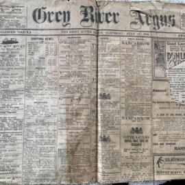 Grey River Argus newspaper July 12, 1918 - lots of hotel adverts *PHOTO ALBUM*
