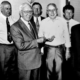 The changing of the Editorial Guard at the Greymouth Evening Star.1994.