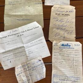 Runanga Workingmen's Club, Harley and Co, Ron Morris, receipts
