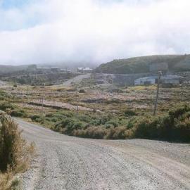 Stockton mine-Webb pit and state mines workshops and the ropeway 1970's.