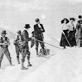 Tourists on the Tasman Glacier.1879.
