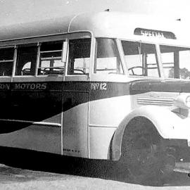 Bus built by Powick’s in Westport for Jimmy Adams of Denniston Motors Waimangaroa.1947.