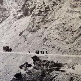 Carriage on dangerous section of Otira gorge