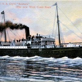 S S Arahura. 1905-1925 - Passenger service between Greymouth, Westport, Nelson and Wellington