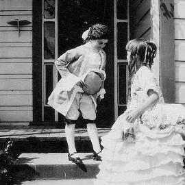 Joy Oates with her cousin Margaret Alborn, Reefton. ca.1928.  - 2 PHOTOS -