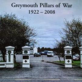 The first world war memorial gates and pillars , Greymouth.  - ALBUM -