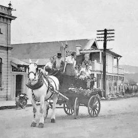 Buller Rd, Reefton, showing the Criterion Hotel (on left) and Criterion Theatre ca 1920's.