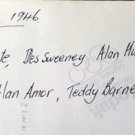 Norino Piasente, Des Sweeney, Alan Hunter, Bill Hillouse, Alan Amor and Teddy Barnes.Runanga.1946.