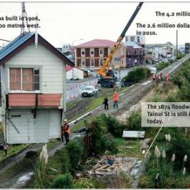 Relocating the 1906 Railway Signal Box 100 metres downstream.2010.  - ALBUM -