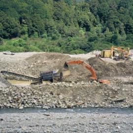 Small alluvial gold claim, near Arahura Valley. 2001.
