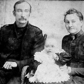 George Moore, Catherine Moore, and their daughter Helen Puna Moore, Greymouth. ca.1898.
