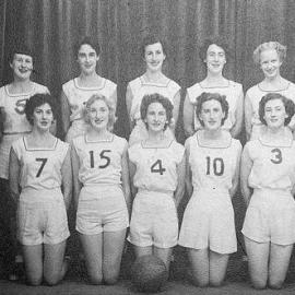 West Coast Basketball -  Women's A rep team. 1957.