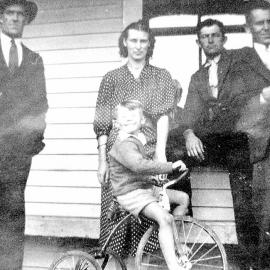 Morresey family on the Whataroa Hotel verandah.ca.1938.
