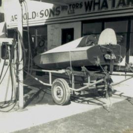 Speedboat at Whataroa garage