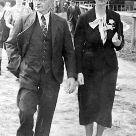 George Schafer and his daughter Dorothy enjoying a day at the Victoria Park Races.1930`s.