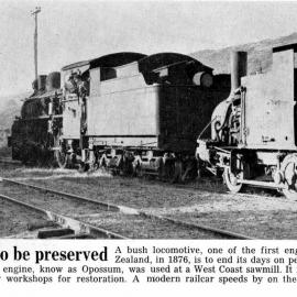 Opossum being towed to Workshop for restoration. July 16th 1958.
