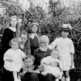 Alonzo Wisdom of Cobden with some of his grandchildren