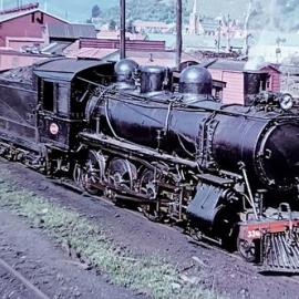 Steam train Ub 330 in Greymouth, 1955