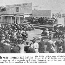 Opening of the Greymouth War Memorial Baths.Oct 17th, 1956.